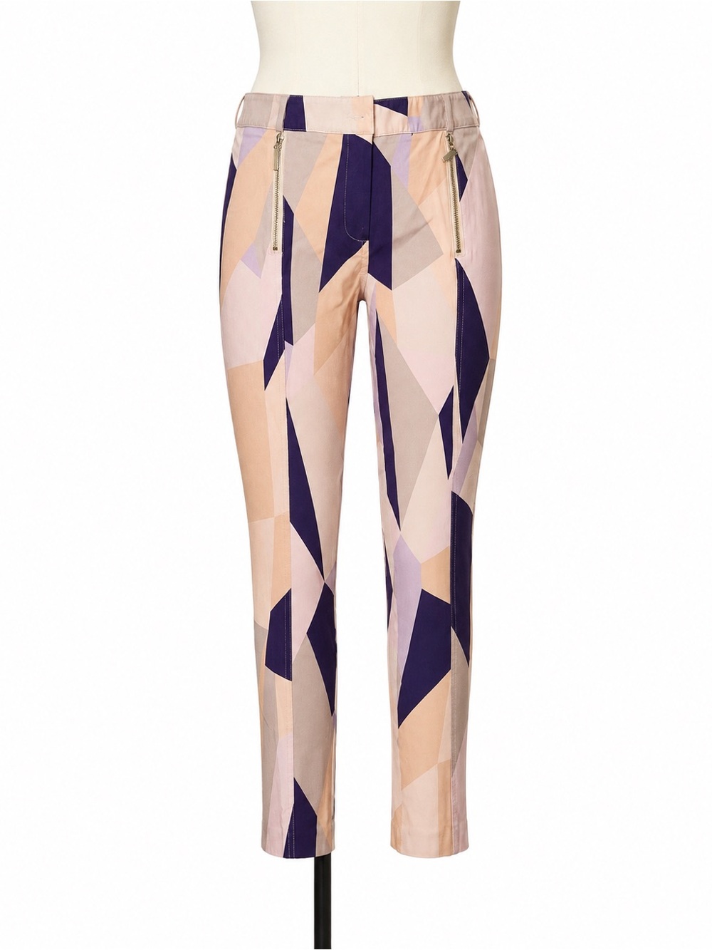 Insight Geometric Cropped Pants in Pink and Purple
